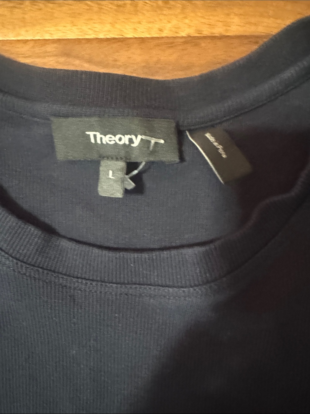 Theory Navy Midi Dress with Side Button Detail - Picture 2 of 3